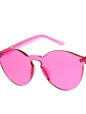 Hobby Lobby Rimless Clear Novelty Sunglasses - Pink - NEW SEALED